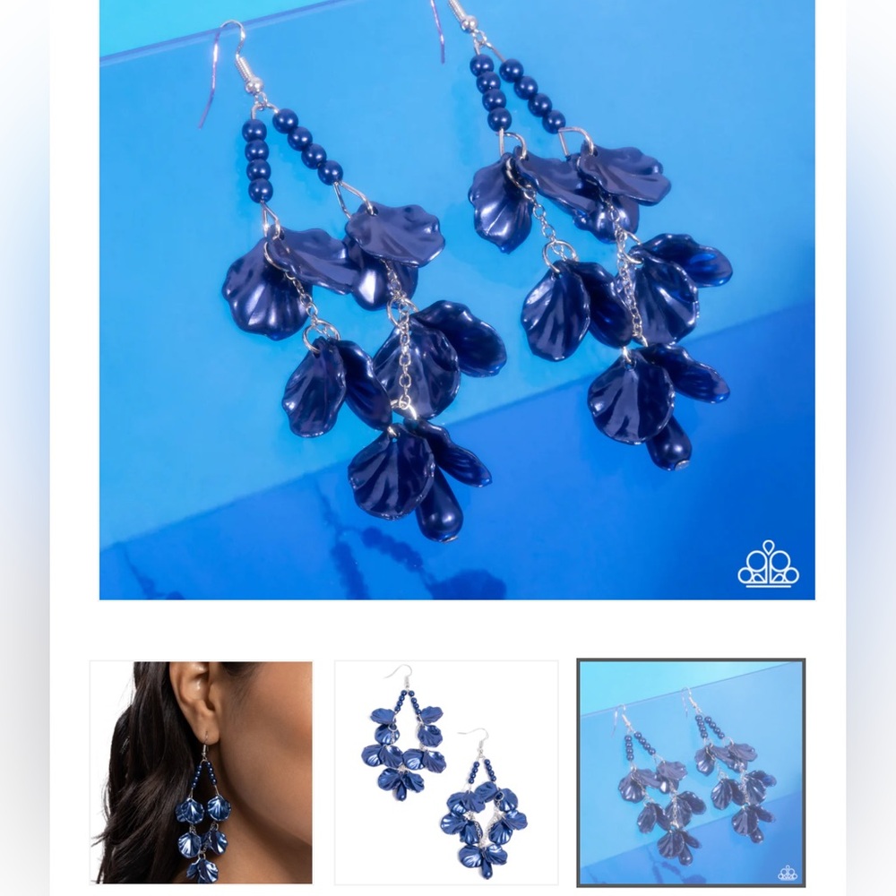 💙🐚💙 “COASTAL CENTURY” BLUE PEARL SHELL EARRINGS ~ PAPARAZZI❗️💙🐚💙 - Picture 6 of 6